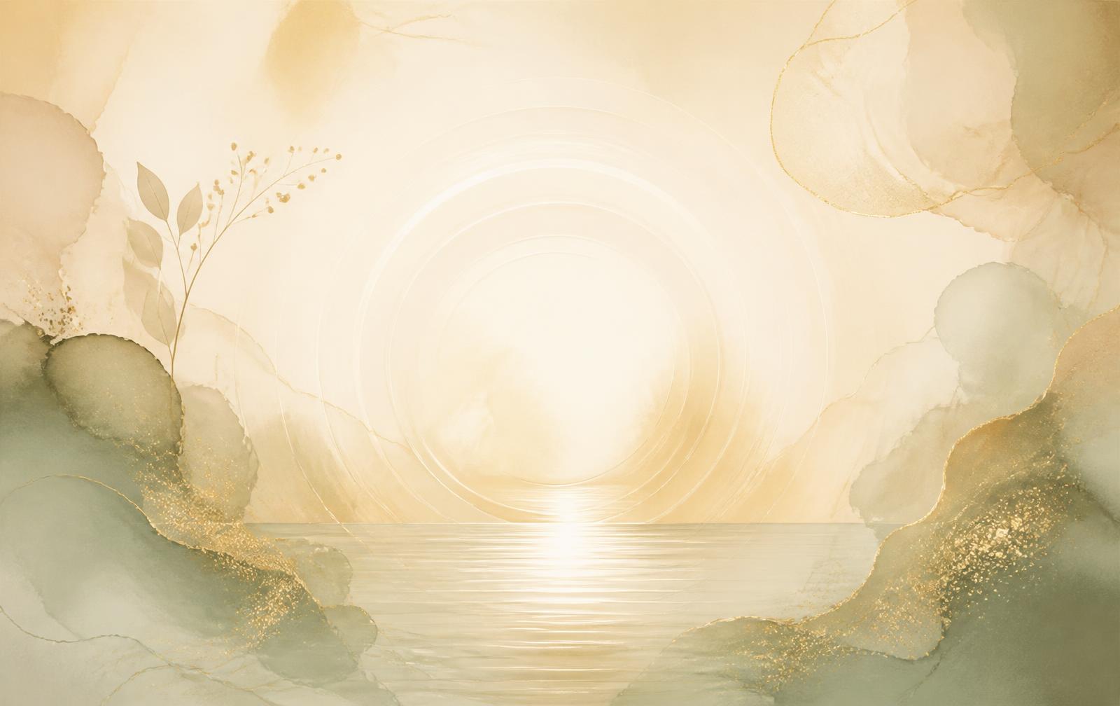 Abstraktní ilustrace jemných vln — motiv klidu při online sezení